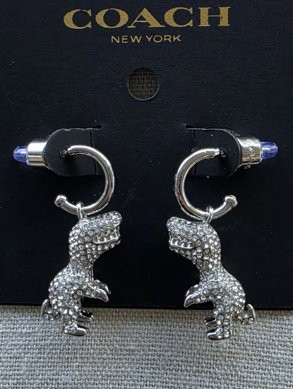 COACH Rexy Pavé Huggie Earrings - Picture 1 of 5